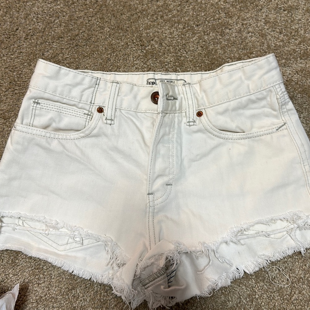 Free people size 24 white jean shorts